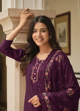 Angelic Looking Salwar Suit in Purple